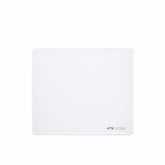 White ATK Micro-Etched Tempered Glass Gaming Mousepad with rounded corners and subtle logo.